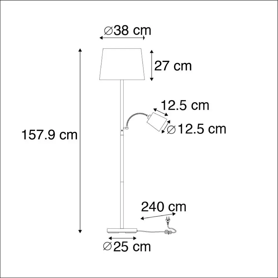 Qazqa vloerlampen retro grijs e27