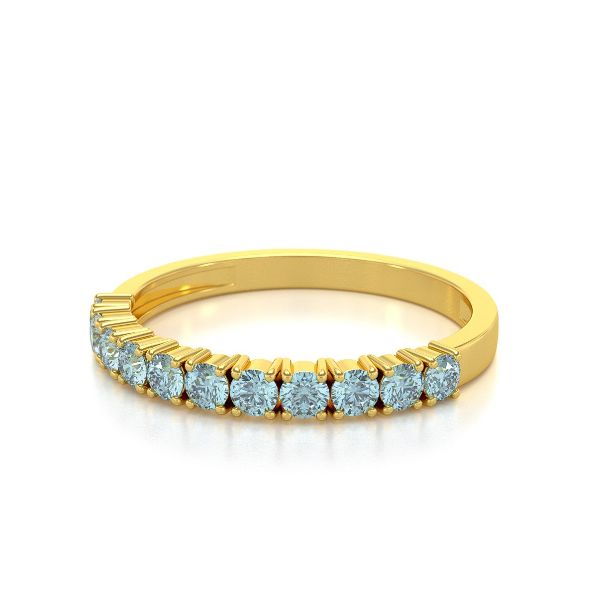 Bague ADEN Or 585 Jaune Aigue-Marine 1.64grs