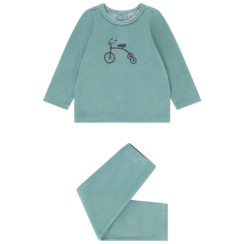 Pyjama 2 pièces velours print fantaisie pour bébé garçon - Vert