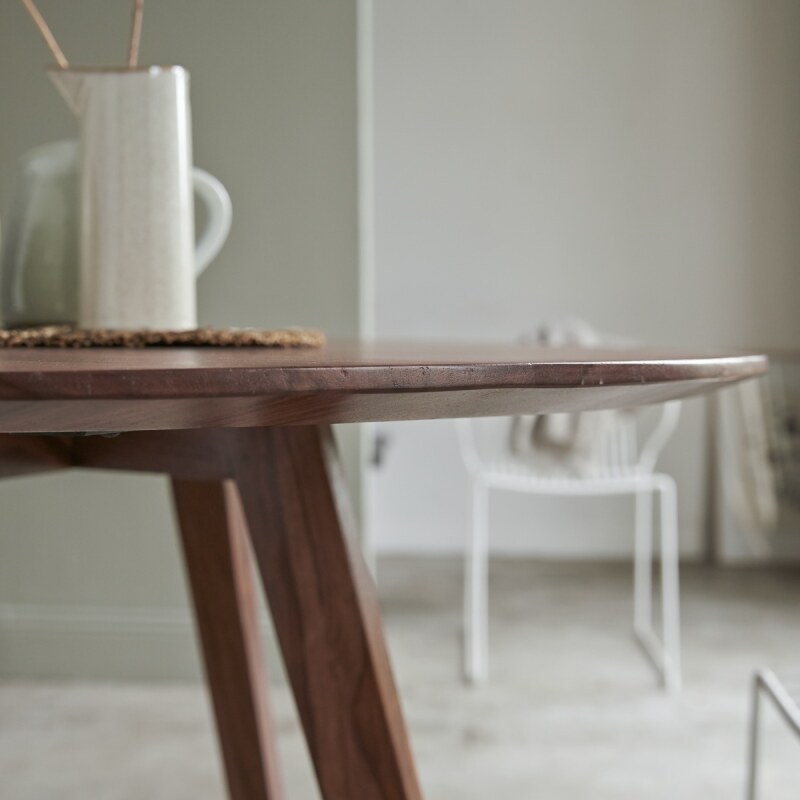 Table Eliana en palissandre massif Ø 100 cm, 4 à 5 personnes