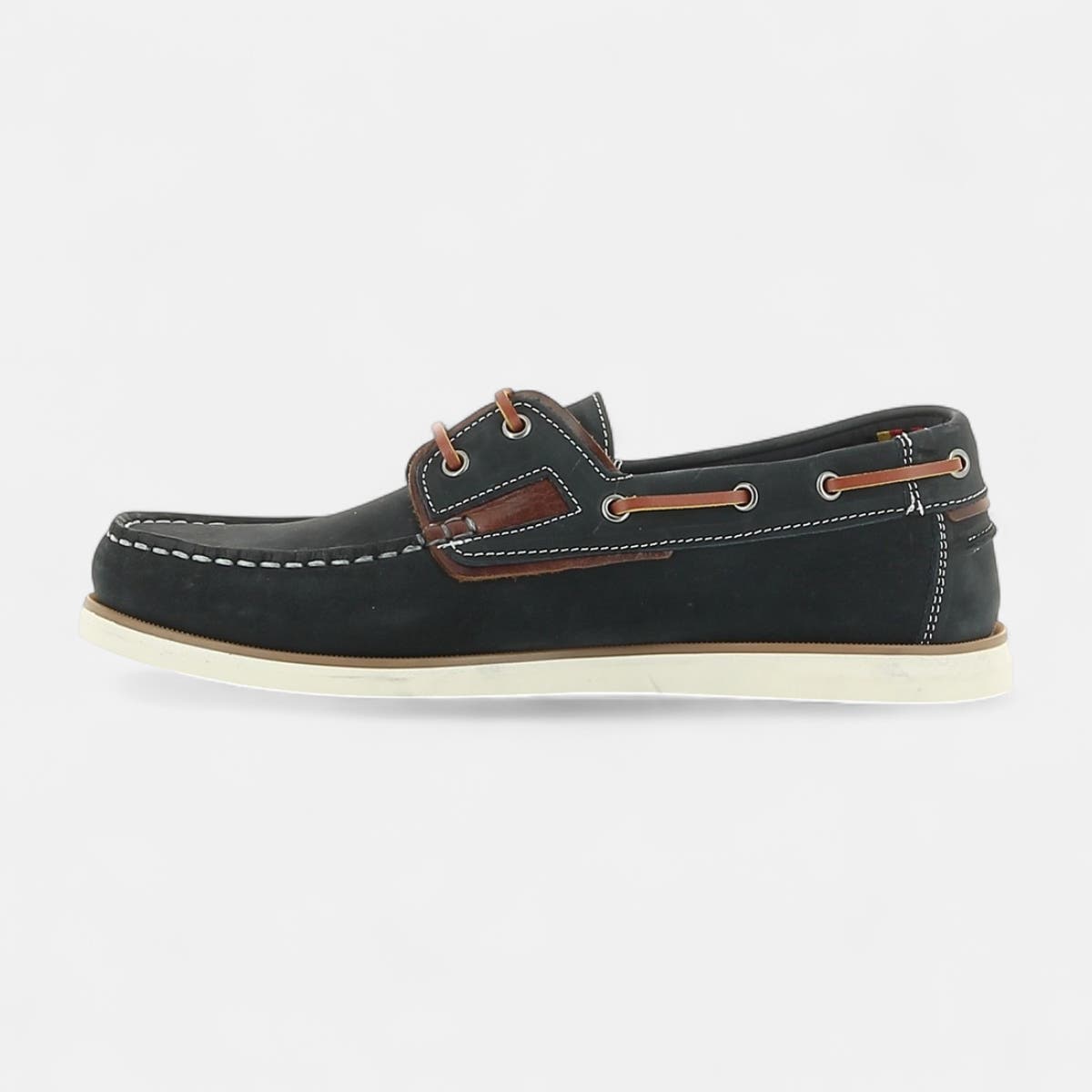 Chaussures bateau Homme en cuir bleu marine