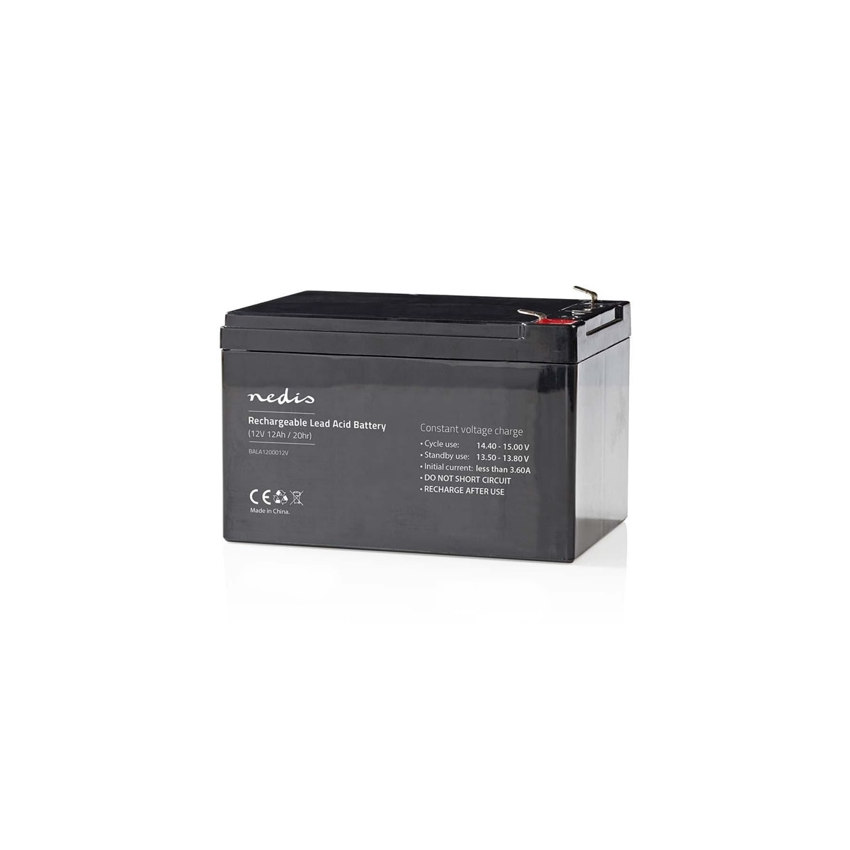 Nedis Oppladbart blybatteri | Lead-Acid | Oppladningsbar | 12 V | 12000 mAh