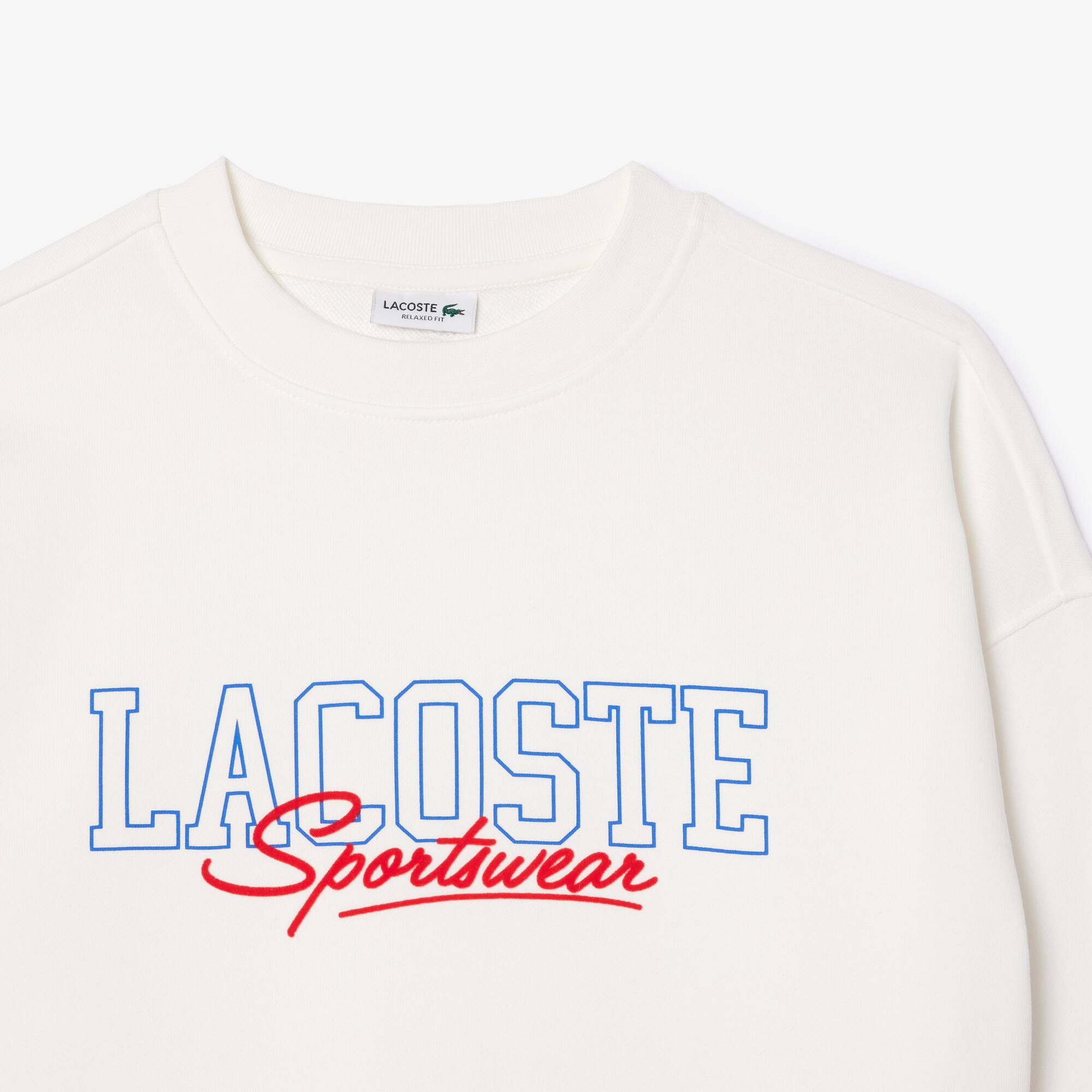Sweatshirt à col rond avec imprimé en molleton Hauts - Blanc - Lacoste - Fille