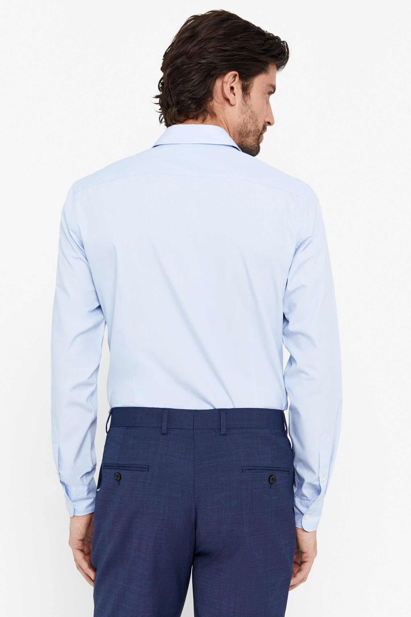Camisa lisa coolmax slim fit - Azul