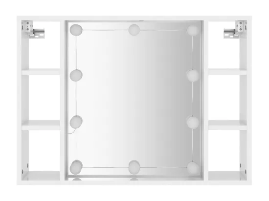 Armoire de miroir avec LED Blanc brillant 76x15x55 cm