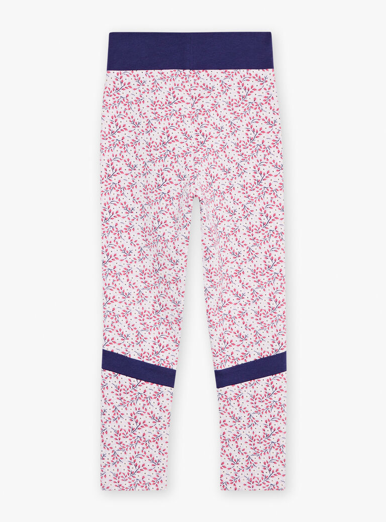 Legging bleu marine et lilas à imprimé fleuri
