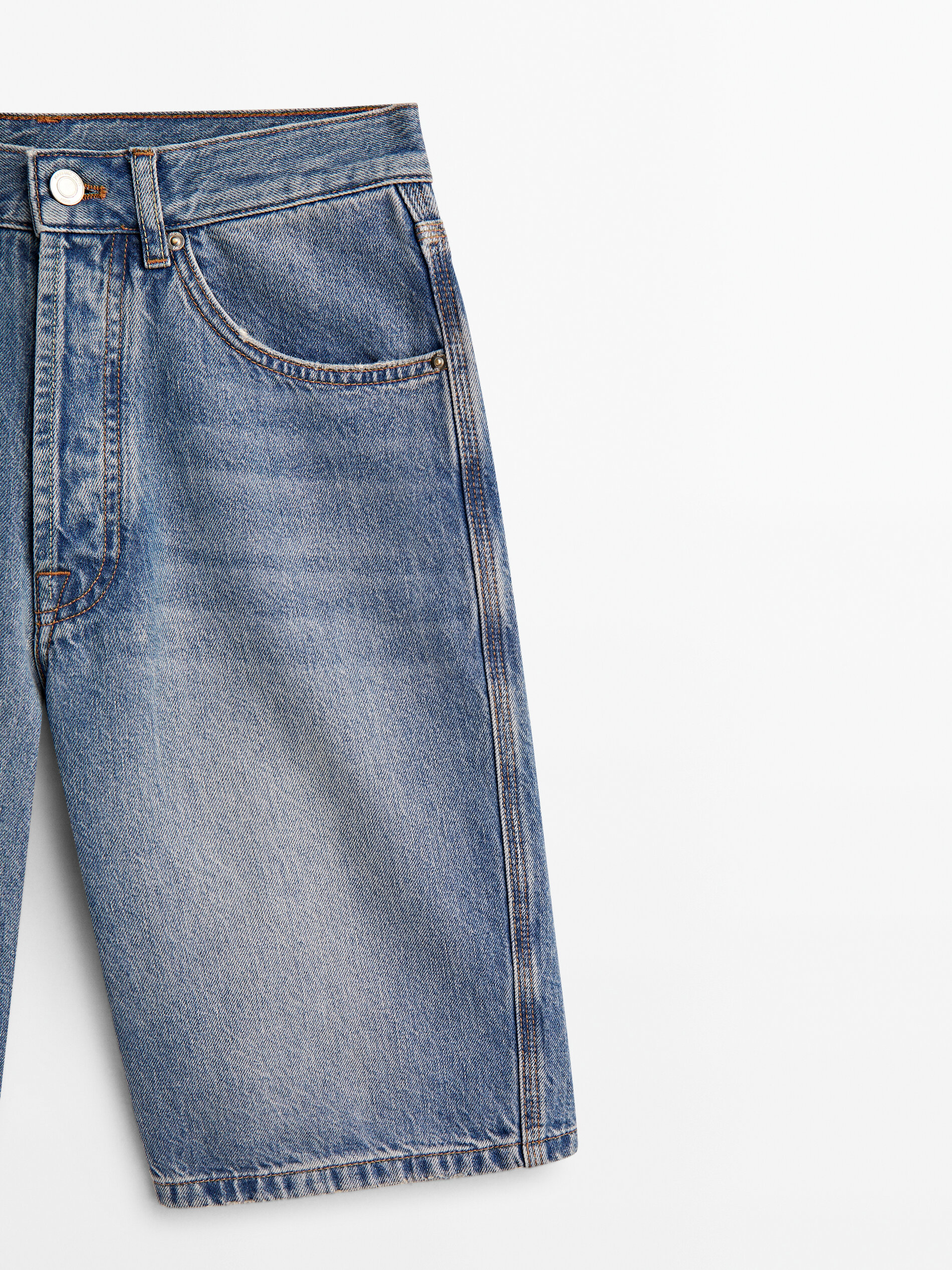 Bermuda jeans tiro alto - Azul Claro