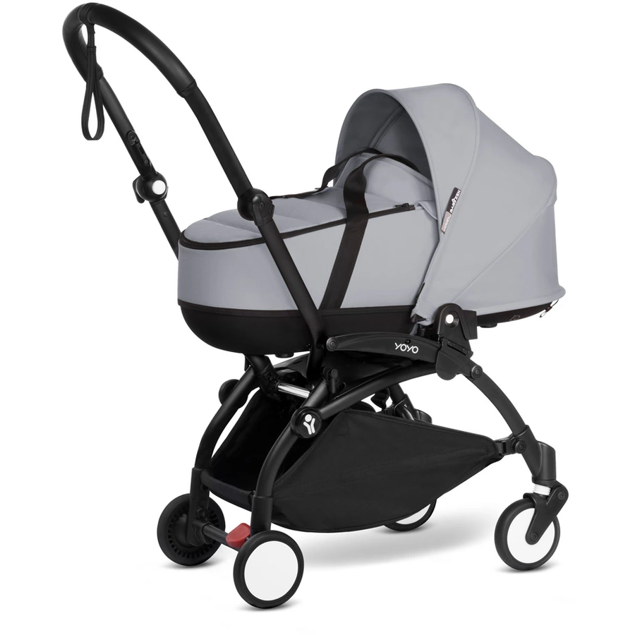 BABYZEN Kinderwagen YOYO2 0+ Black mit Liegewanne und Textilset Stone