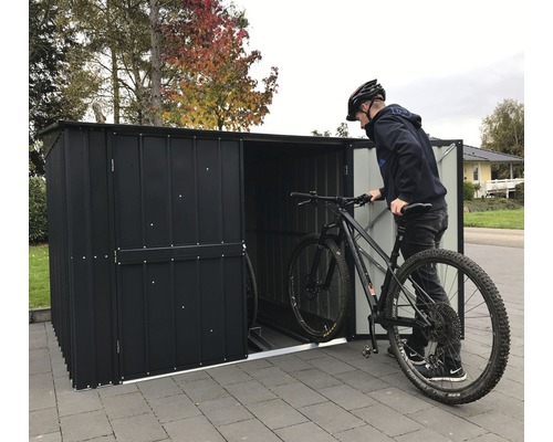 GLOBEL 6x6 fietsenstalling met fietsdrager 200x189 cm antraciet