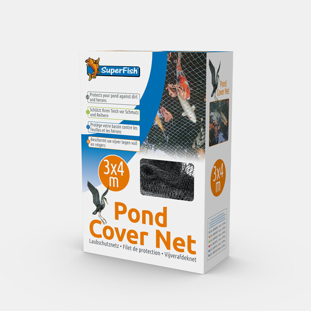 Vijverafdeknet 3x4 meter   10 pinnen