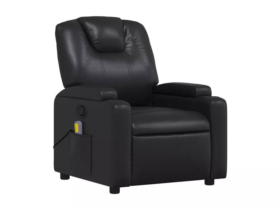 Fauteuil de massage inclinable Noir Similicuir