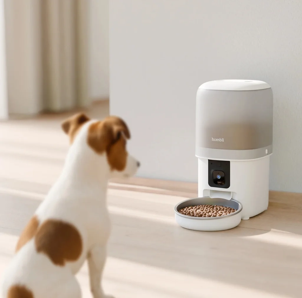 (4L) Smart Pet Feeder Automatischer Haustier Futter Spender Futterautomat inkl. Kamera / App Steuerung iOS/Android (HBPF-0109) - Weiss