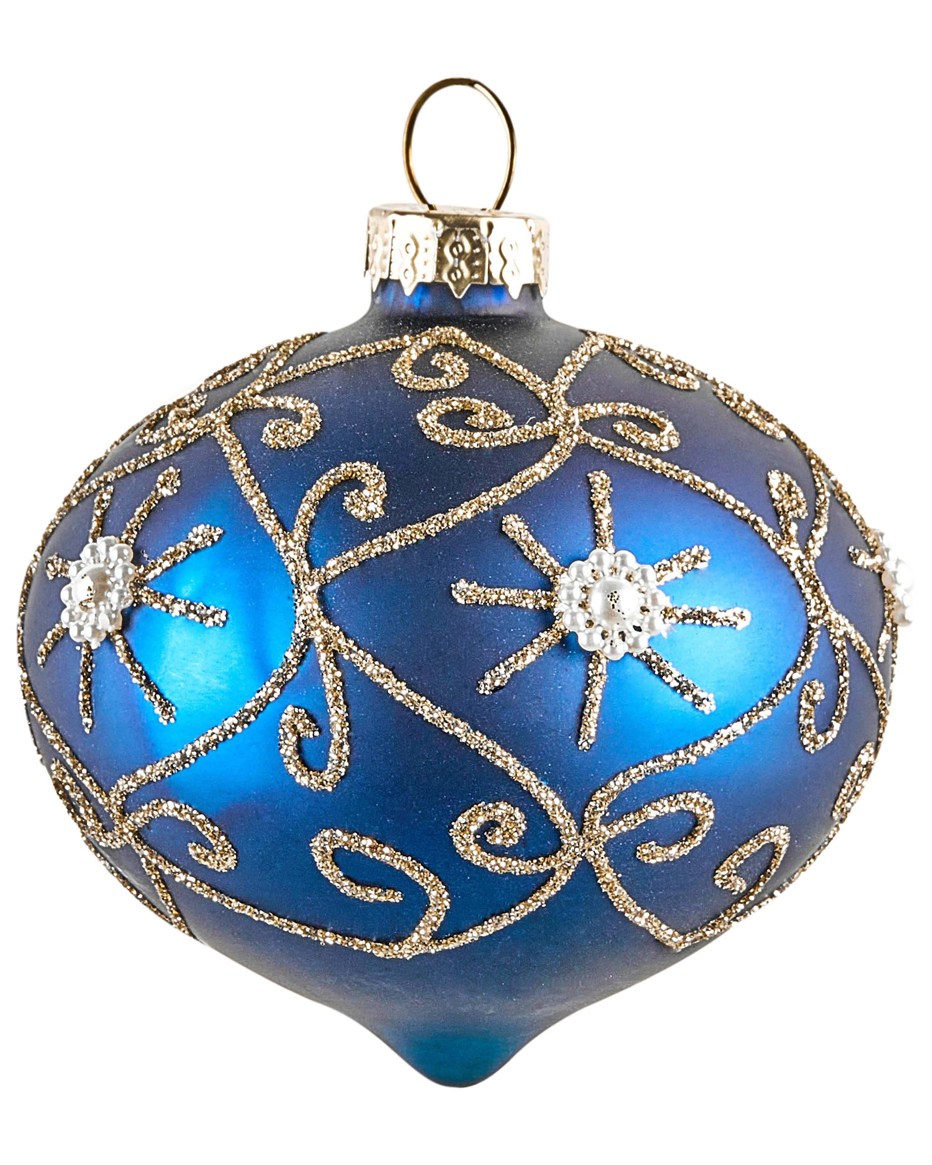 Set van 35 kerstballen ICEDROP Glas Blauw/goud