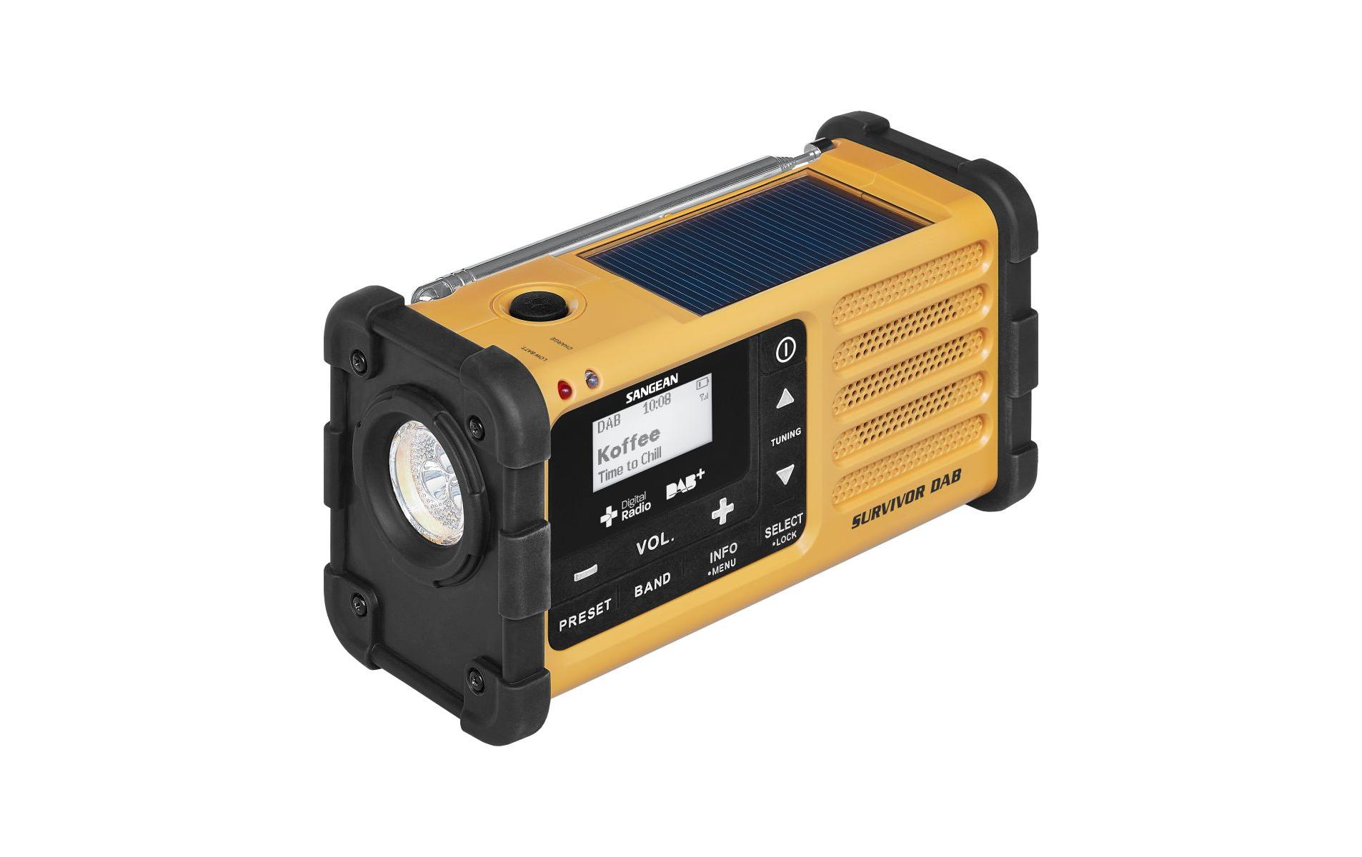 DAB+ Radio Survivor DAB Orange<br>Wiederaufladbares Notfallradio / Kurbelradio