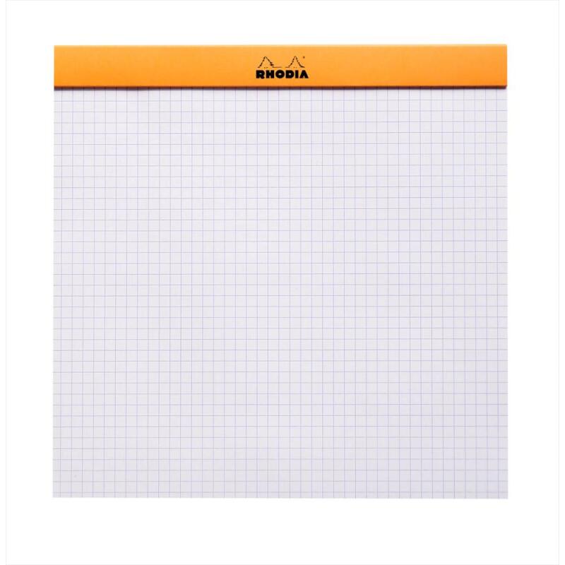 Bloc agrafé Le Carré N°210 21x21 cm 80 feuilles petits carreaux 5/5 80 g. - Orange