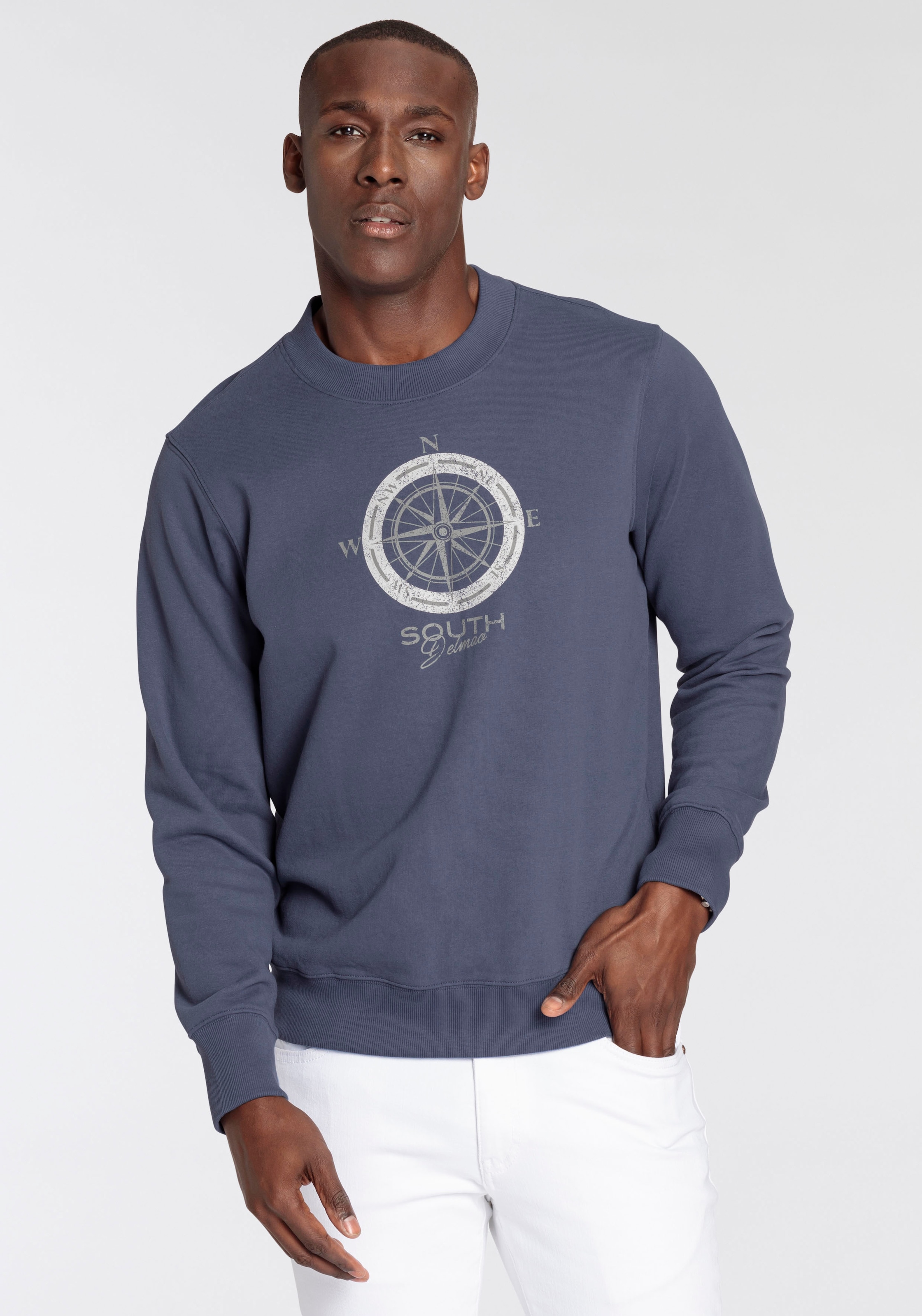 DELMAO Sweatshirt , lange Ärmel,  lässige Passform,  mit Print,  Rundhals
