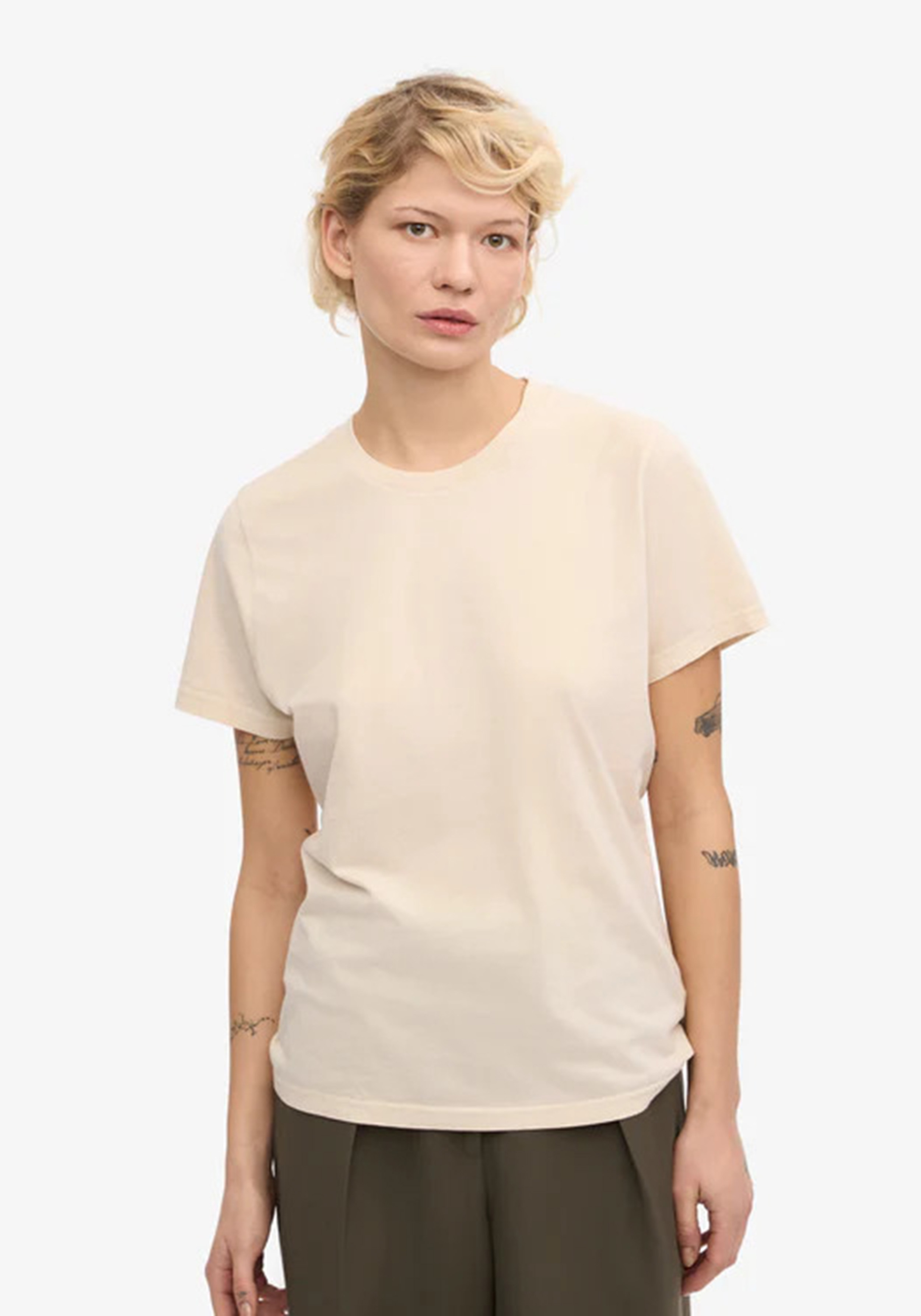 Colorful Standard Damen-T-Shirt Ivory White