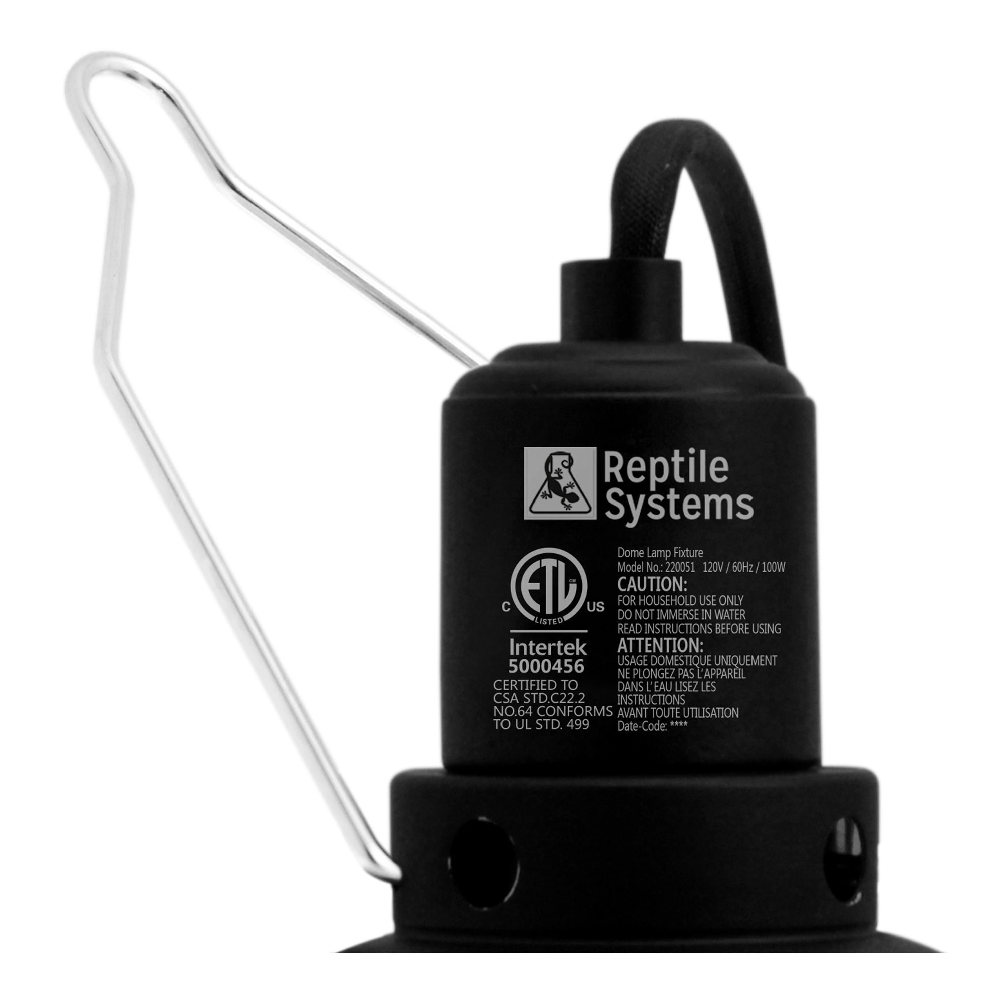 Reptile Systems Klemmleuchte mit Reflektor, Black Edition