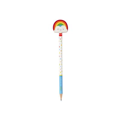 Legami - Crayon à papier HB avec gomme - arc-en-ciel