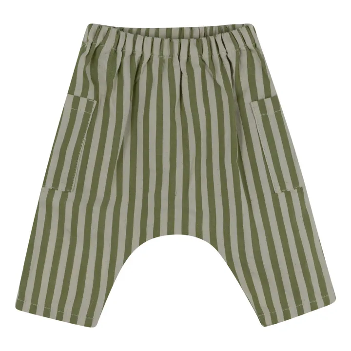 Babe & Tess Short Cargo Rayé | Vert olive