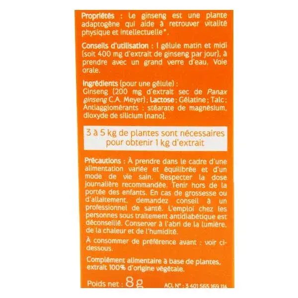 Ginseng Naturativo 20 cápsulas