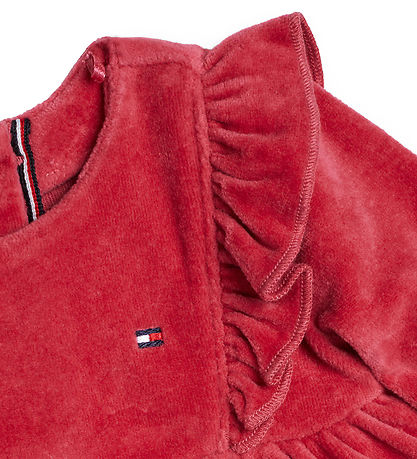 Tommy Hilfiger Kleid - Velours - Erbe Pink