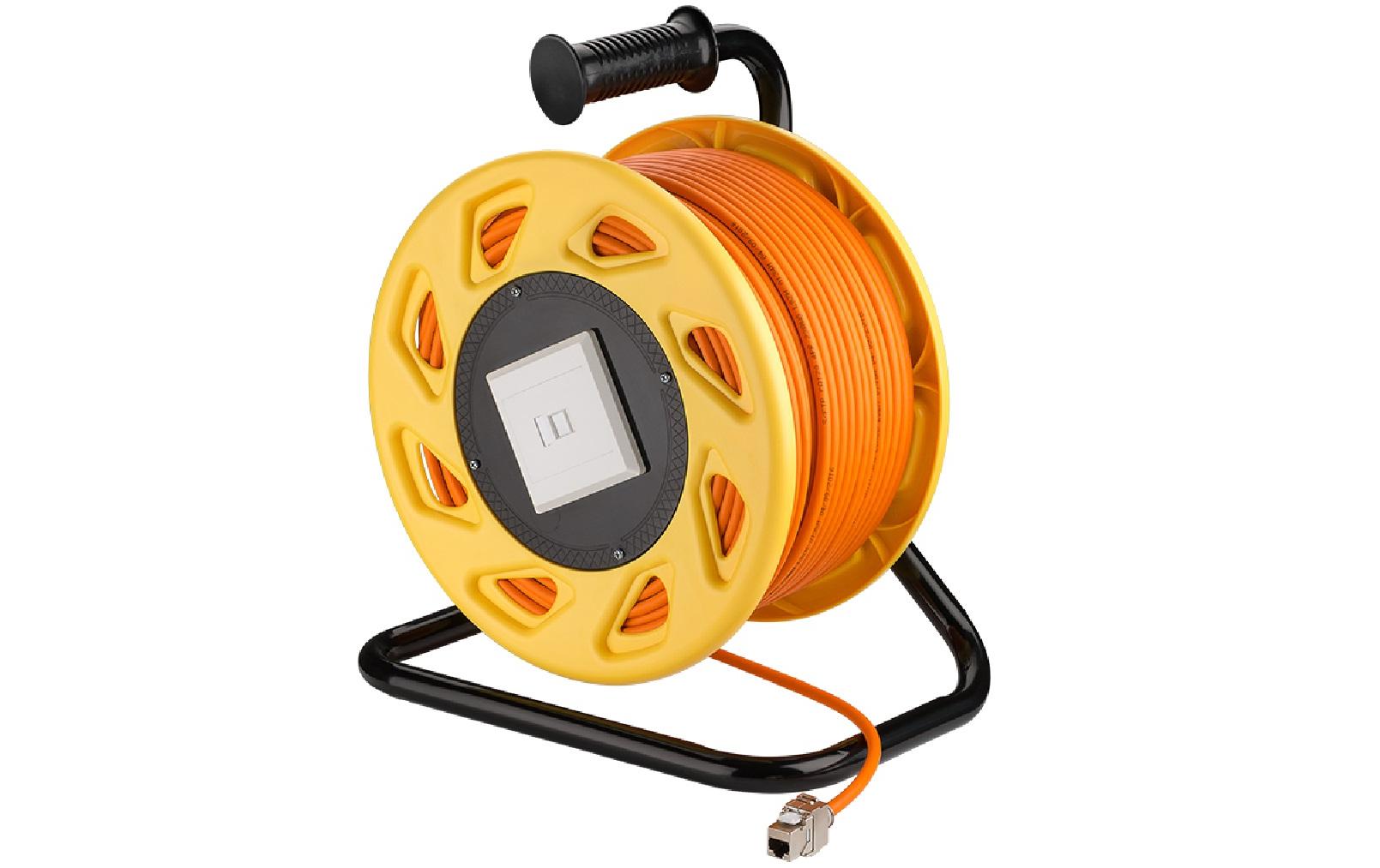 Patchkabel 58934 Cat 7A, S/FTP, 50 m, Orange<br>Mobile RJ45 Netzwerk Kabeltrommel