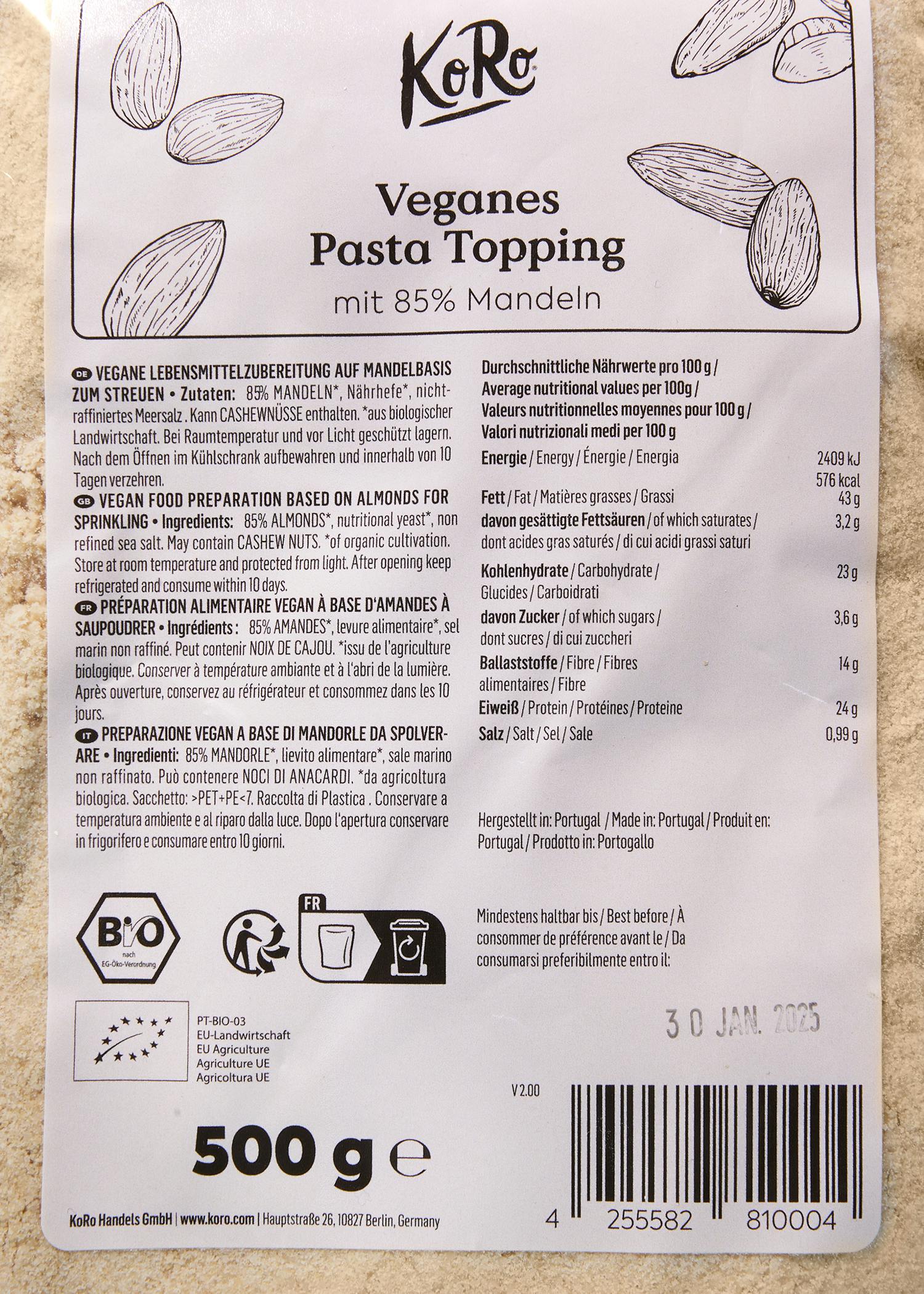Veganes Bio Pasta Topping 500 g