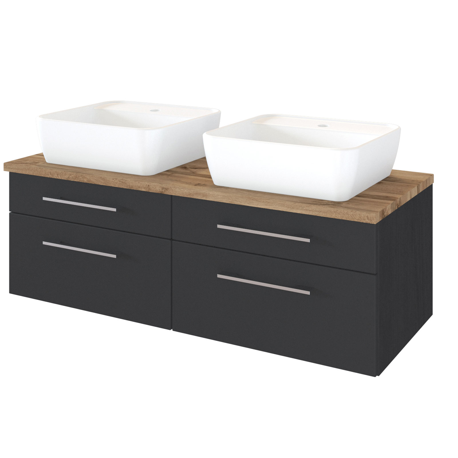 3-teiliges Badmöbel-SetDAVOS - grau - 120 cm breit