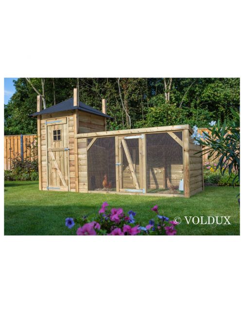 Voldux Dierenverblijf Lotte - Dierenverblijf - 392x150x235 cm Bruin