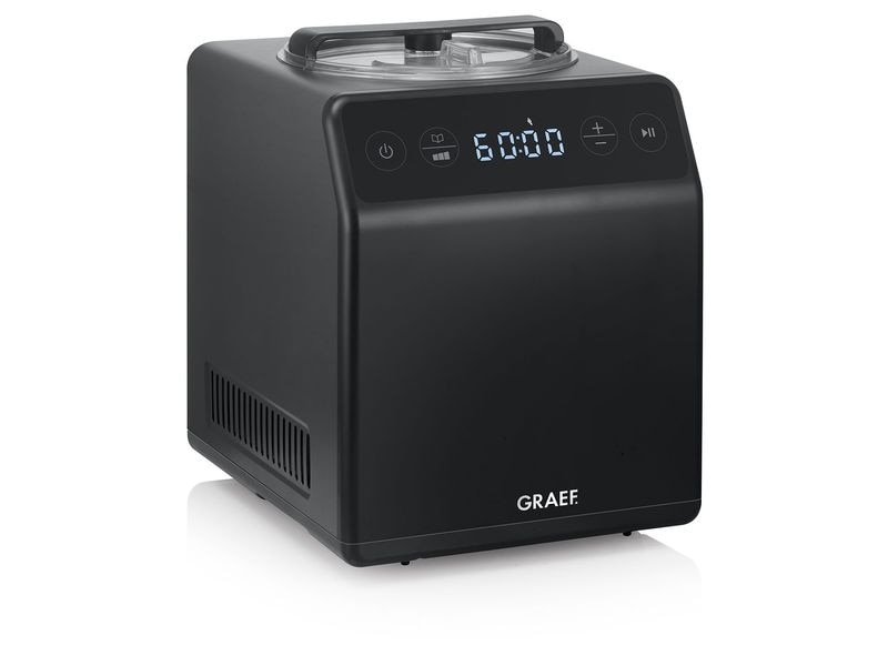 Graef Glacemaschine IM 706 2 l, Schwarz Eismaschine mit Joghurtfunktion