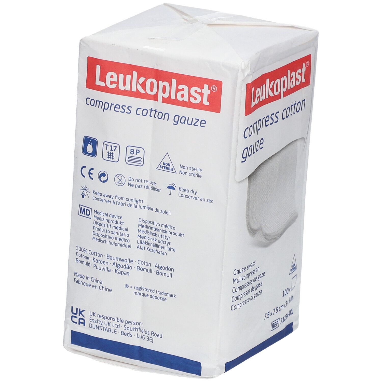 Leukoplast® compress cotton gauze 7,5 x 7,5 cm unsteril