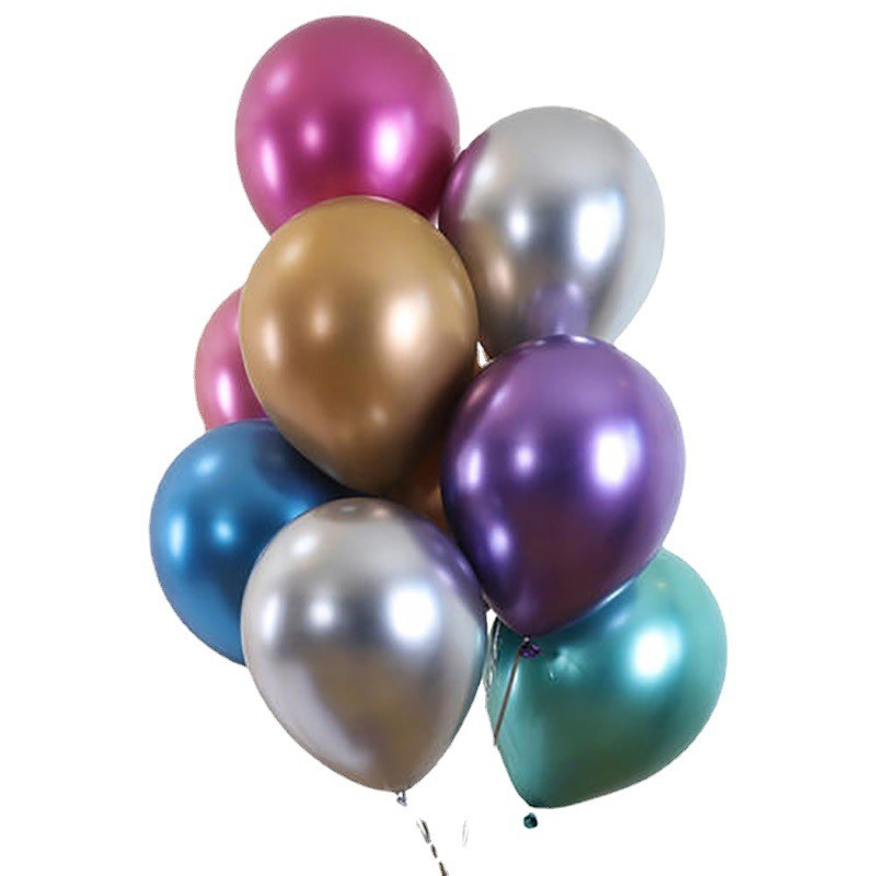 (50er Set) Ø25cm Party Deko Ballons Latex Luftballons Metallic - Bunt