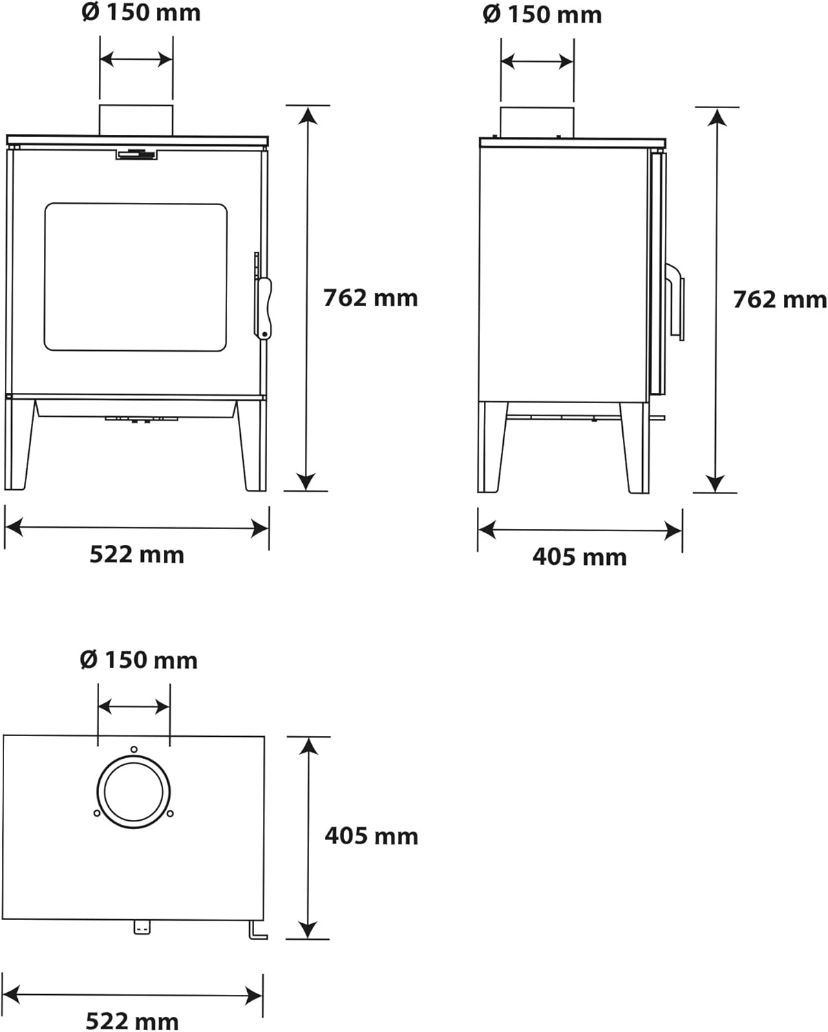 Holzofen Dita 7,6 kW Scheitholz 40 cm Sannover Thermique