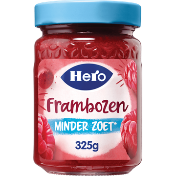 Hero Jam Minder Zoet Frambozen 325g
