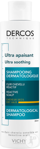 Vichy Dercos Ultra Apaisant Shampoing Cheveux Secs Flacon 200ml