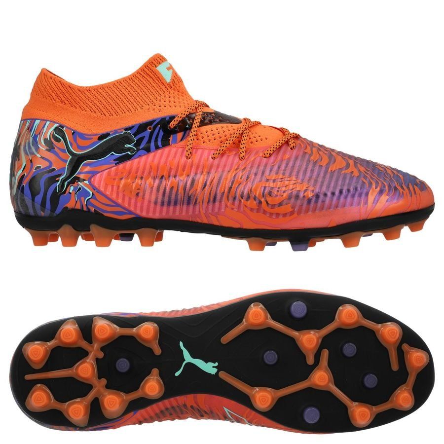 PUMA Future 8 Ultimate MG Creativity - Orange Poppy/Dark Amethyst/Bleu/Noir ÉDITION LIMITÉE