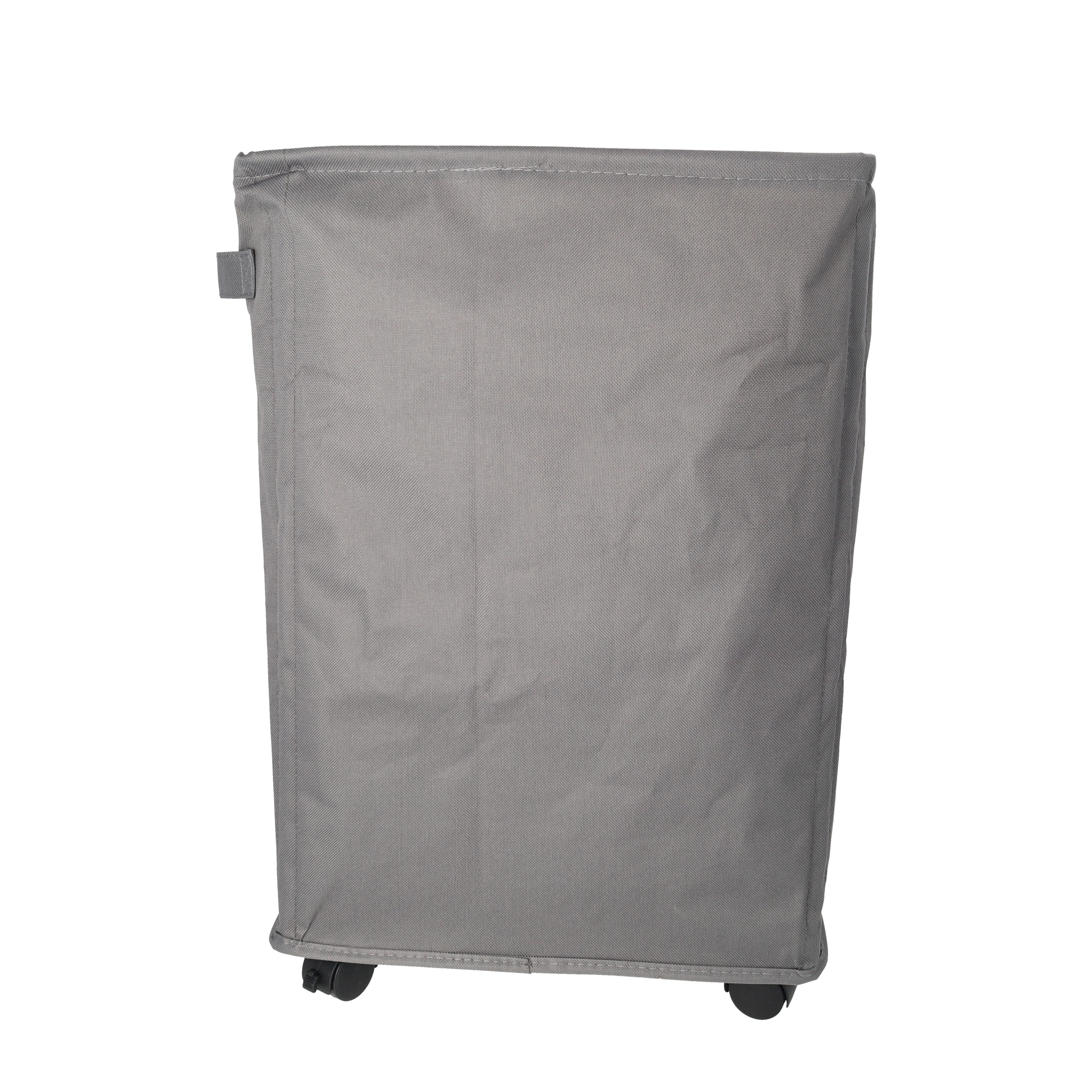 (58x39cm) Schmaler Oxford Wäschekorb Badezimmer Deko Kleider Sammler mit Rädern - Grau