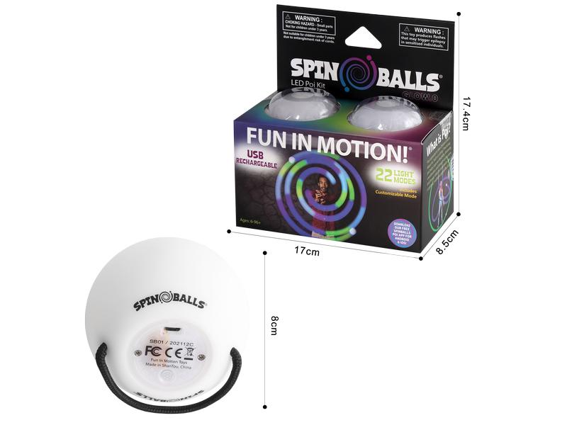 SPINBALLS Glow.0 Spinballs Glow.0 LED Poi Balls Poi-Kugeln mit Farbeffekten