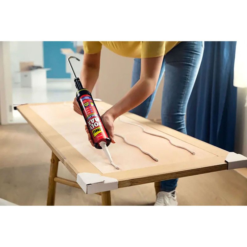 Colle-Mastic Poly Max® UHU prise immediate Séchage rapide - Cartouche de 300 g, transparent