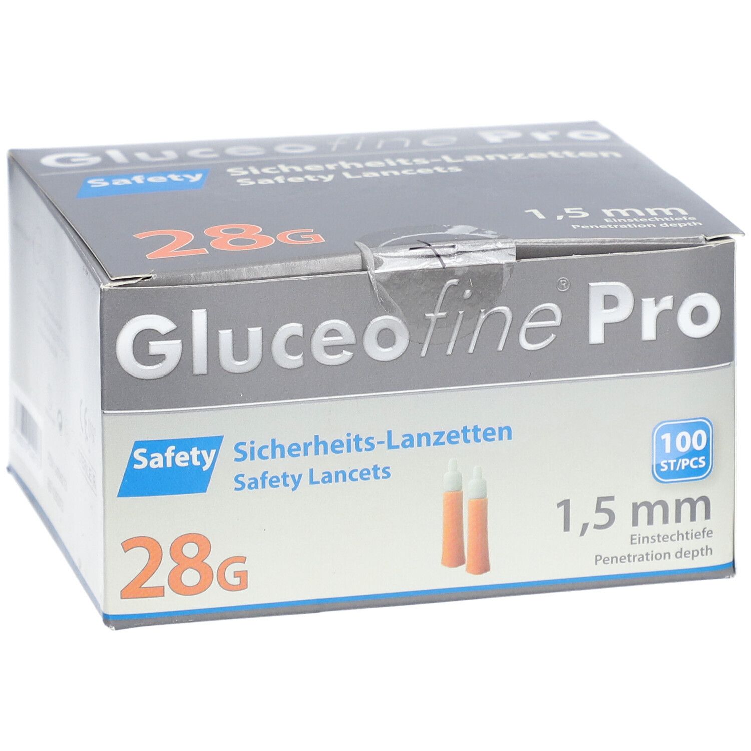 Gluceofine® Pro Safety Sicherheits-Lanzetten 28 G, 1,5 mm