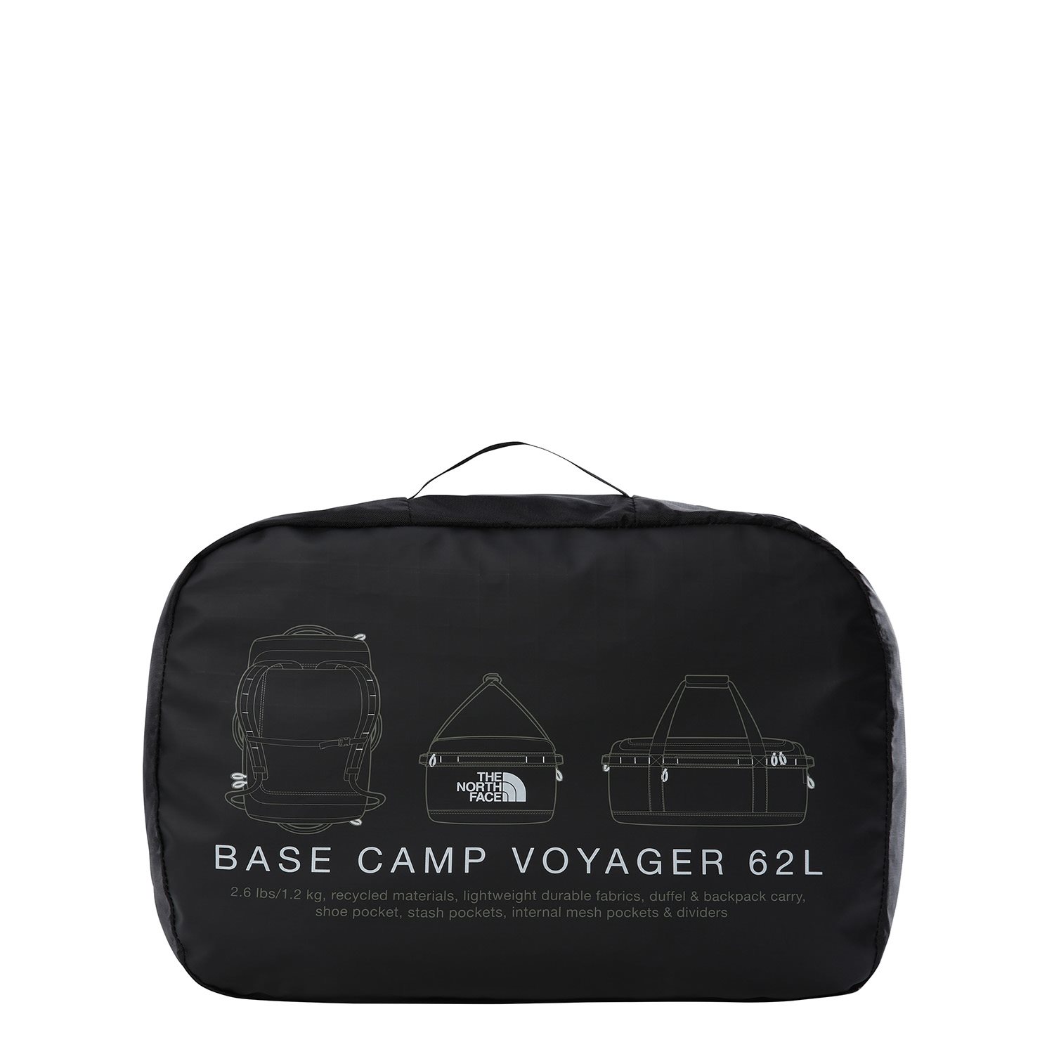 The North Face Base Camp Voyager Duffel 62L tnf black/tnf white