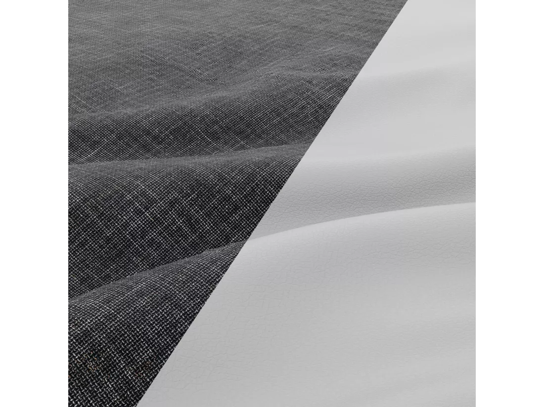Canapé d'angle en U avec fonction sommeil, Ottoman, Noir + Gris