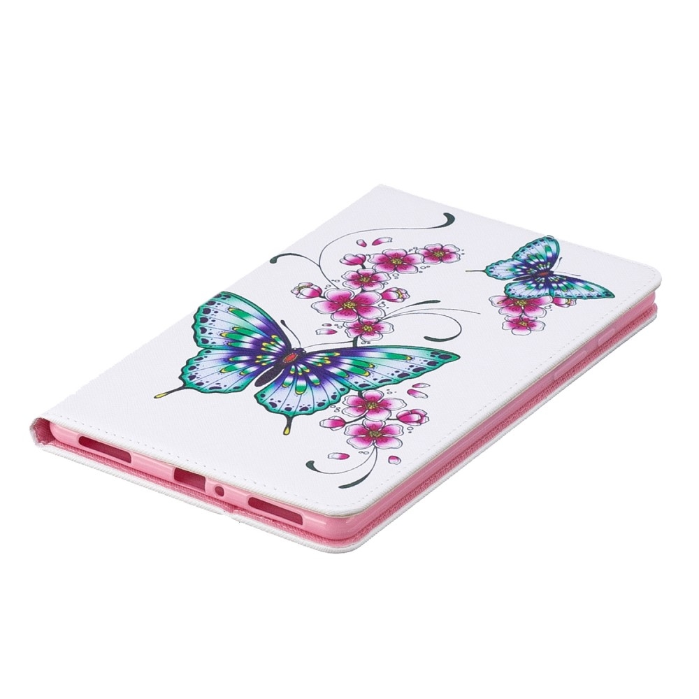Samsung Galaxy Tab A 8.0 (2019) Leder Tasche mit Kartenfächern - Schmetterlinge