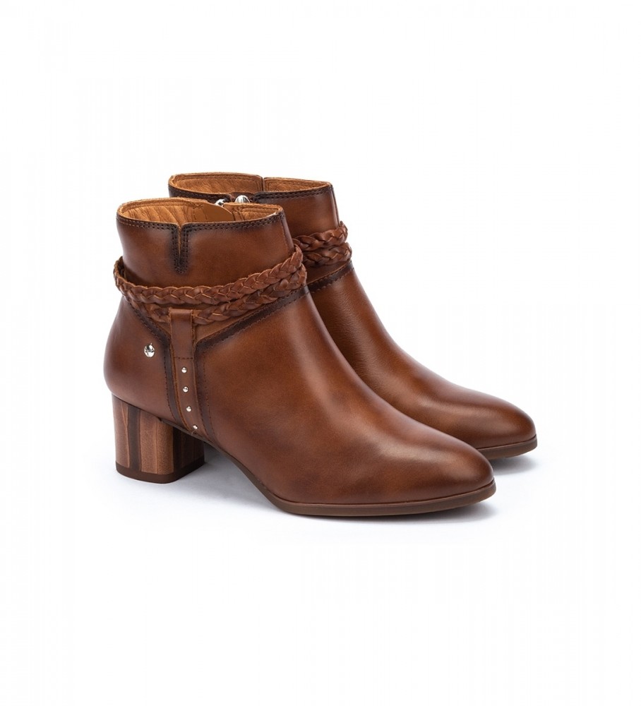 Botas de cano curto Pikolinos Calafat em couro marrom - Altura do salto: 5,5 cm -