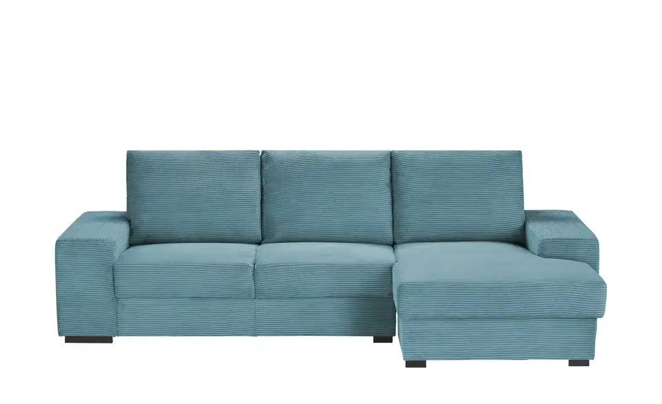 Ecksofa Rome Petrol rechts Cordstoff