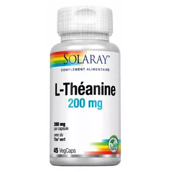 Solaray L-teanina 200mg 45 cápsulas vegetais