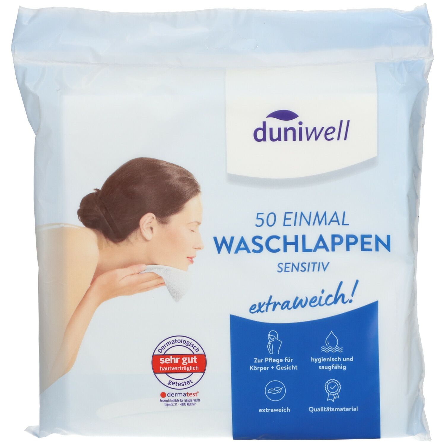 duniwell Sanft reinige Einmalwaschlappen sensitiv