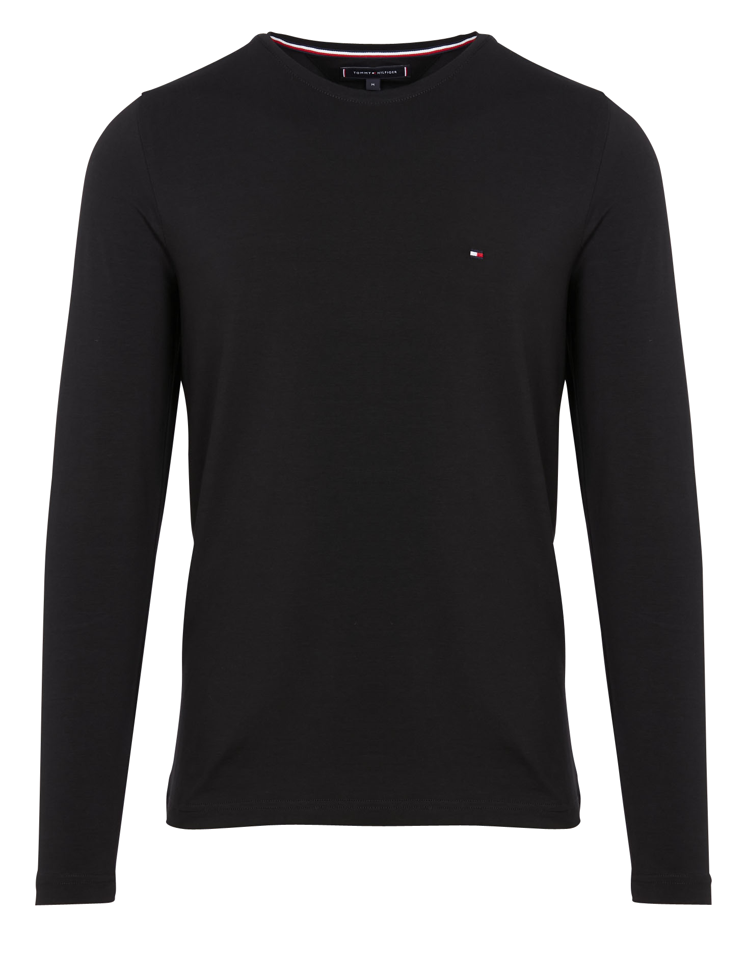 Tee-shirt col rond regular-fit brodé en coton bio | Noir