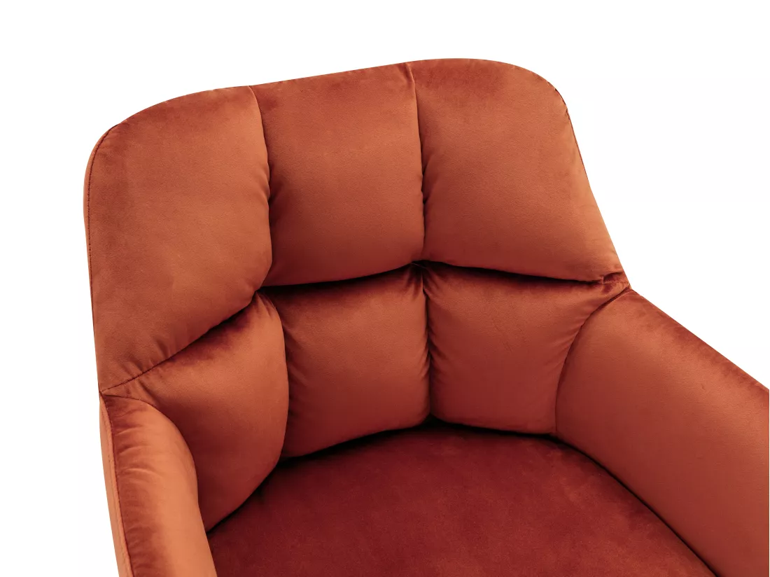 Lot de 6 chaises avec accoudoirs en velours et métal - Terracotta - PEGA de PASCAL MORABITO